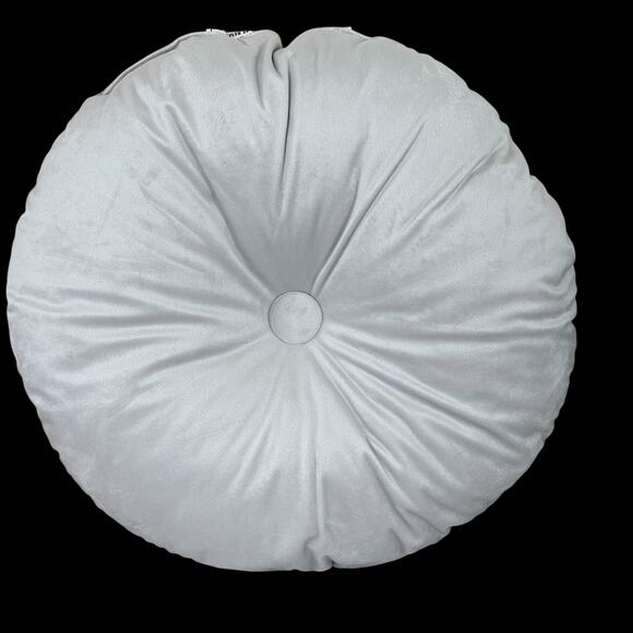 IKEA KRANSBORRE Round Light Gray Velvet 16" Pillow - Picture 1 of 3